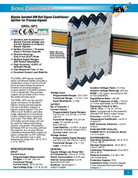 Thumbnail of document Data Sheet - DRSL-SP3 DIN Rail Isolated Repeater/Splitter for Bipolar Process Signals